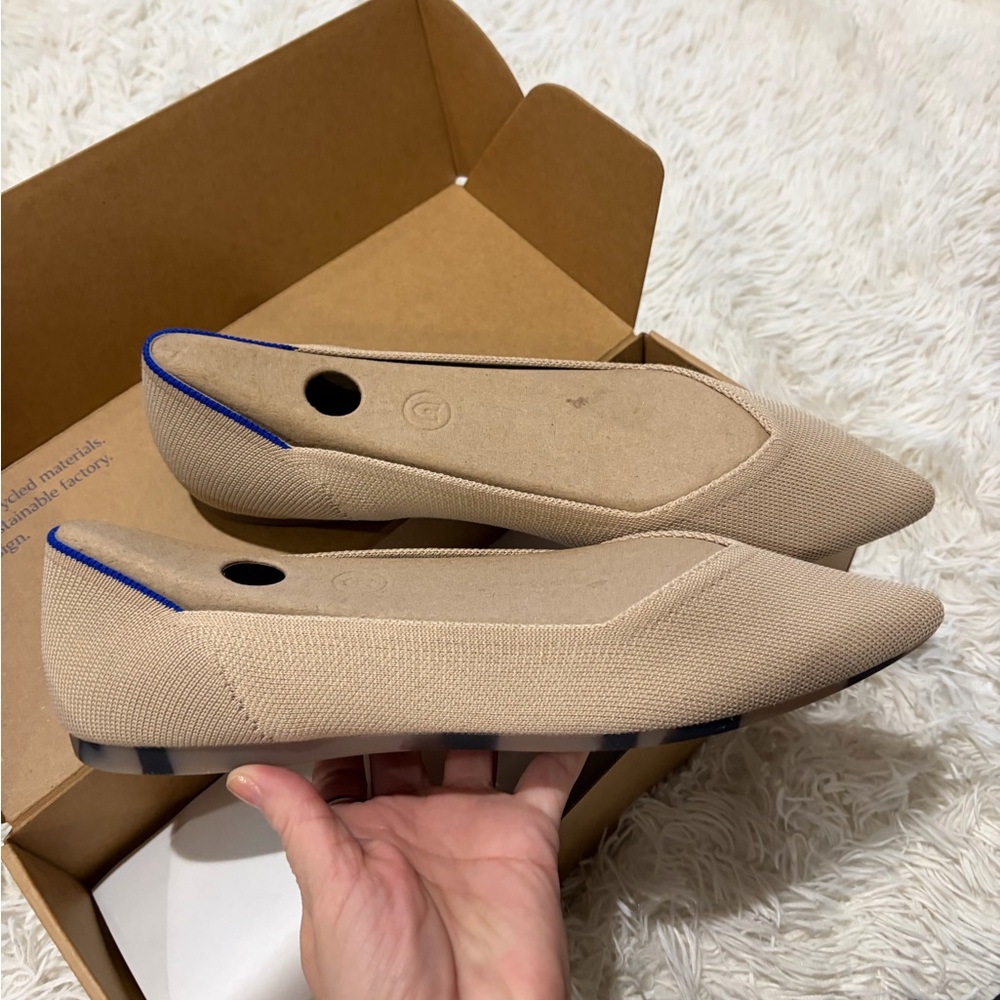 Rothy's the Point II Flats in ecru (beige) NIB